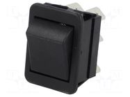 ROCKER; DPDT; Pos: 2; ON-(ON); 16A/250VAC; black; none; 1550 BULGIN