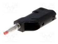 Connector: 4mm banana; plug; 10A; 60VDC; black; 58.5mm; on cable SCI