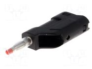 Connector: 4mm banana; plug; 10A; 60VDC; black; 58.5mm SCI