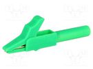 Crocodile clip; 15A; green; Grip capac: max.12mm; Socket size: 4mm AXIOMET