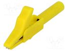 Crocodile clip; 15A; yellow; Grip capac: max.12mm; Contacts: brass AXIOMET