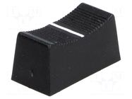 Knob; slider; black; 23x11x11mm; Width shaft 4mm; plastic CLIFF