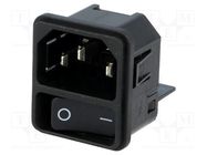 Connector: AC supply; socket; male; 15A; 250VAC; IEC 60320; C14 (E) SCHURTER