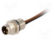 Connector: M8; 0.5m; male; PIN: 3; with leads; socket; E; 4A; IP67; 60V HIRSCHMANN