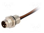 Connector: M8; 0.5m; male; PIN: 3; with leads; socket; E; 4A; IP67; 60V HIRSCHMANN