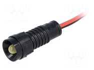 Indicator: LED; recessed; yellow; 220VDC; Ø11mm; IP40; cables; 300mm POLAM-ELTA