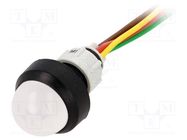 Indicator: LED; prominent; red/green/yellow; 24VDC; 24VAC; Ø13mm POLAM-ELTA