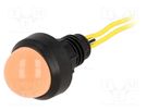 Indicator: LED; prominent; orange; 230VAC; Ø13mm; IP40; leads 300mm POLAM-ELTA