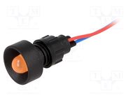 Indicator: LED; recessed; orange; 12VDC; 12VAC; Ø13mm; IP40; plastic POLAM-ELTA