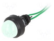 Indicator: LED; prominent; green; 230VAC; Ø13mm; IP40; cables; 300mm POLAM-ELTA