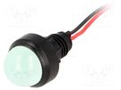 Indicator: LED; prominent; green; 220VDC; Ø13mm; IP40; leads 300mm POLAM-ELTA