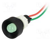 Indicator: LED; recessed; green; 24VDC; 24VAC; Ø13mm; IP40; plastic POLAM-ELTA
