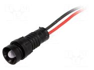 Indicator: LED; recessed; blue; 220VDC; Ø11mm; IP40; cables; 300mm POLAM-ELTA