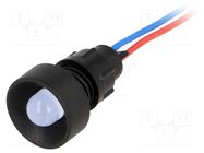 Indicator: LED; recessed; blue; 12VDC; 12VAC; Ø13mm; IP40; plastic POLAM-ELTA