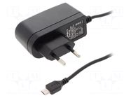 Power supply: switching; 5VDC; 2A; 10W; Out: USB micro; 72%; 0÷40°C ESPE
