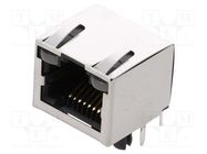 Socket; RJ45; Cat: 5; shielded,with LED; Layout: 8p8c; THT Amphenol Communications Solutions