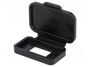 Socket cover; low profile; IP40; Application: USB A socket; black AMPHENOL COMMUNICATIONS SOLUTIONS