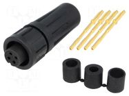 Connector: circular; plug; female; 5A; 125V; PIN: 4; EN2; soldering SWITCHCRAFT