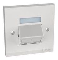 SLOPED SHUTTERED FACEPLATE, 2PORT, WHITE