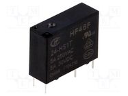 Relay: electromagnetic; SPST-NO; Ucoil: 24VDC; 5A; 5A/250VAC; PCB HONGFA RELAY