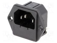 Connector: AC supply; socket; male; 10A; IEC 60320; C14 (E); 5x20mm ADAM TECH