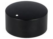 Knob; with pointer; aluminium,thermoplastic; Øshaft: 6mm; black CLIFF