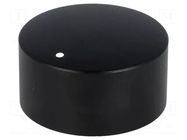 Knob; with pointer; aluminium,thermoplastic; Øshaft: 6mm; black CLIFF