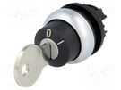 Switch: rotary with key; 22mm; Stabl.pos: 2; black; none; IP66 EATON ELECTRIC