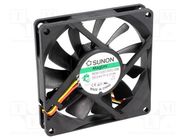 Fan: DC; axial; 24VDC; 80x80x15mm; 62.86m3/h; 34.7dBA; Vapo; 24AWG SUNON