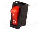 ROCKER; SPST; Pos: 2; ON-OFF; 15A/250VAC; red; neon lamp; 35mΩ 