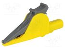 Crocodile clip; 36A; 1kVDC; yellow; Grip capac: max.41mm ELECTRO-PJP