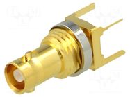 Connector: Micro BNC; socket; female; straight; 75Ω; THT; PTFE AMPHENOL RF