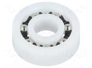 Bearing: ball; Øint: 8mm; Øout: 22mm; W: 7mm; Cage: polyamide IGUS