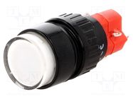 Switch: push-button; Pos: 2; SPDT; 3A/220VAC; 2A/24VDC; ON-(ON) ONPOW