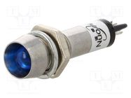 Indicator: LED; recessed; blue; 24VDC; Ø8.2mm; IP40; for soldering NINIGI