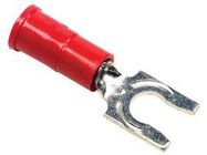 TERMINAL, LOCKING FORK, #8, CRIMP, RED