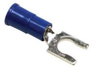 TERMINAL, LOCKING FORK, #10, CRIMP, BLUE