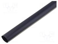 Heat shrink sleeve; glueless; 2: 1; 102mm; L: 1m; black; polyolefine RADPOL
