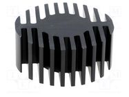 Heatsink; LED; Ø: 60mm; H: 25mm; black FISCHER ELEKTRONIK