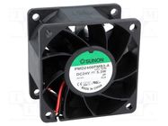 Fan: DC; axial; 24VDC; 60x60x38mm; 70.5m3/h; 47dBA; ball; 6000rpm SUNON