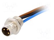 Connector: M8; 0.2m; male; PIN: 3; IP67; socket CONEC