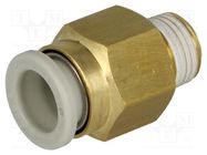 Push-in fitting; threaded,straight; -1÷10bar; brass; -5÷60°C SMC