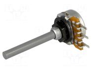 Potentiometer: shaft; single turn; 220kΩ; ±20%; 0.25W; linear; 4mm OMEG