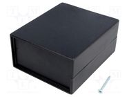 Enclosure: with panel; X: 90mm; Y: 109mm; Z: 49mm; polystyrene; black KRADEX