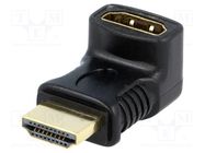 Adapter; HDMI socket 270°,HDMI plug; black Goobay