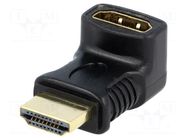Adapter; HDMI socket,HDMI plug 270° up/down; black Goobay