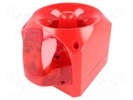 Signaller: lighting-sound; 24VDC; LED; red; IP66; 116dB; ABS KLAXON SIGNALS