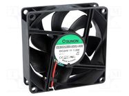 Fan: DC; axial; 24VDC; 80x80x25mm; 76.5m3/h; 38dBA; ball bearing SUNON