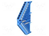 Splice terminal: rail; 1.5mm2; ways: 1; terminals: 32; blue; 250VAC WEIDMÜLLER