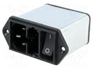Connector: AC supply; socket; male; 10A; 250VAC; IEC 60320; 0.3mH SCHURTER